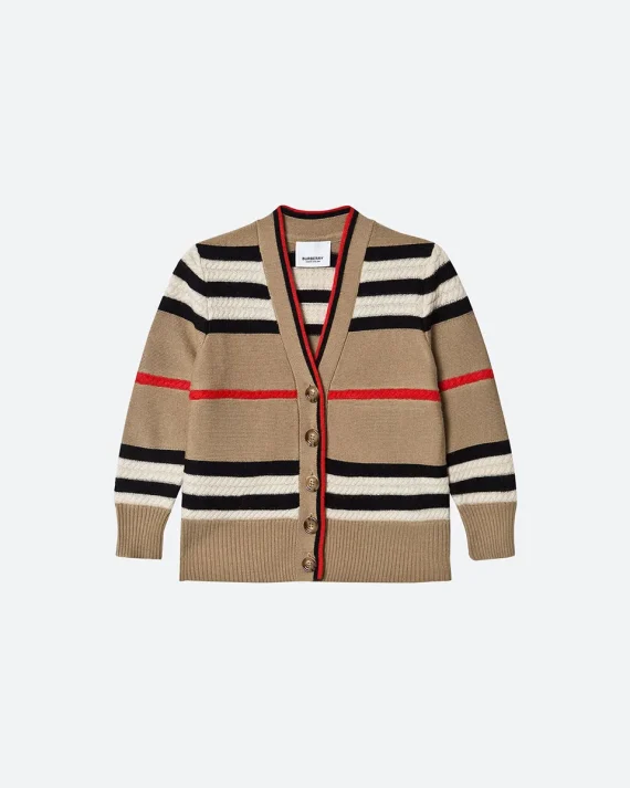 Stripe Cashmere Cardigan